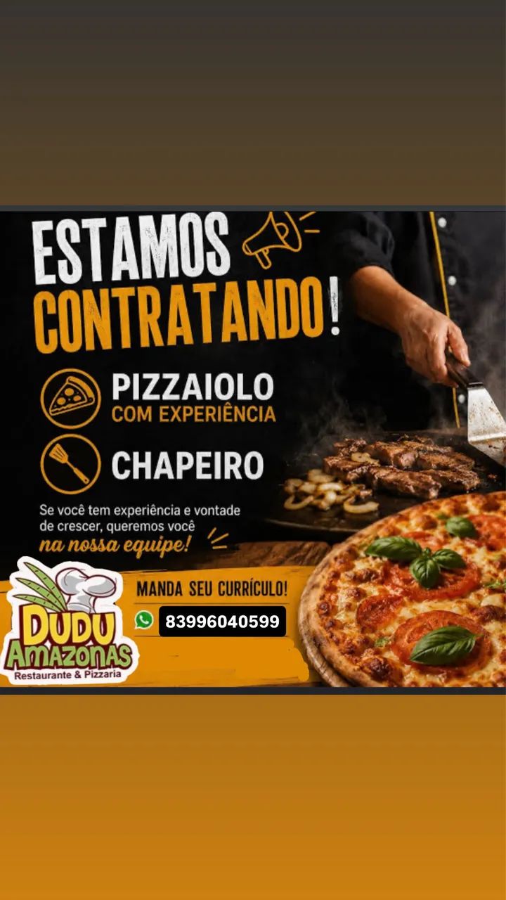 Vaga de emprego Pizziollo ou chapeiro (Geisel)