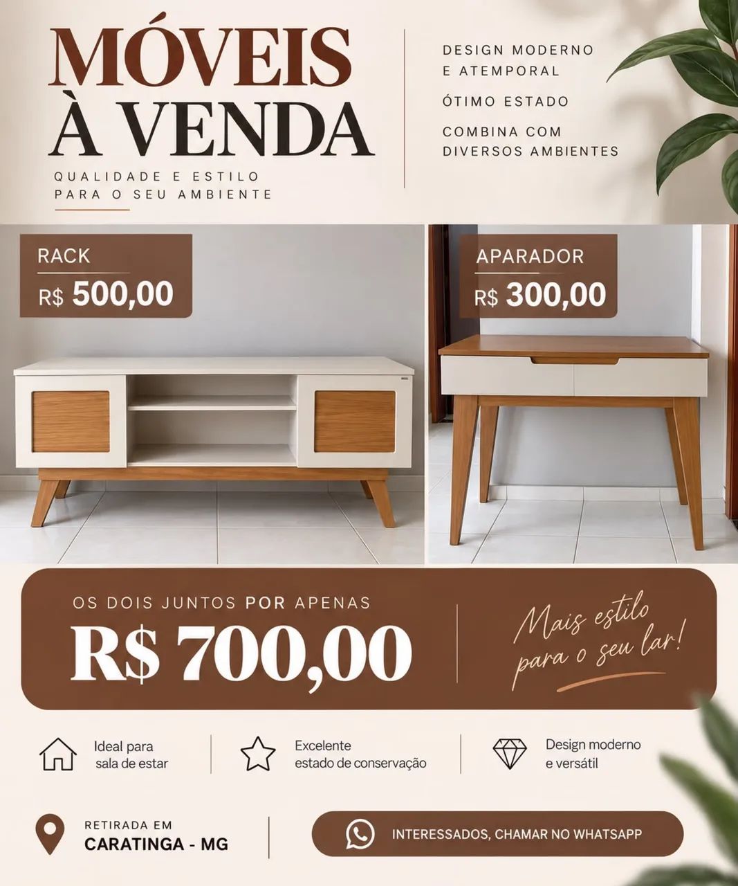 Rack e Aparador Madeira moderno - Foto 3