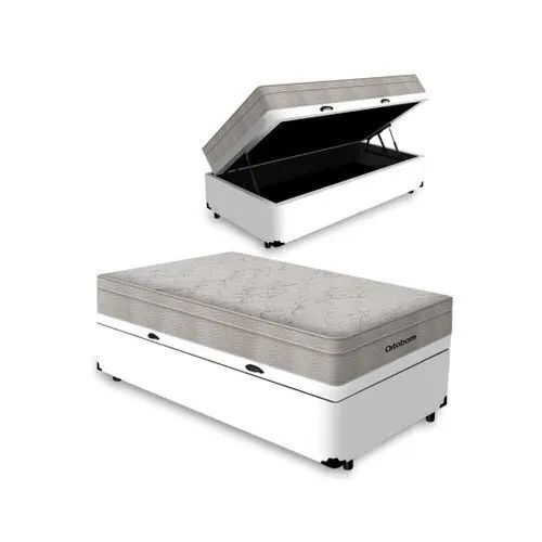 Cama Box Baú com Colchão de Espuma D33 Ortobom Airtech 100 Solteiro 88cm