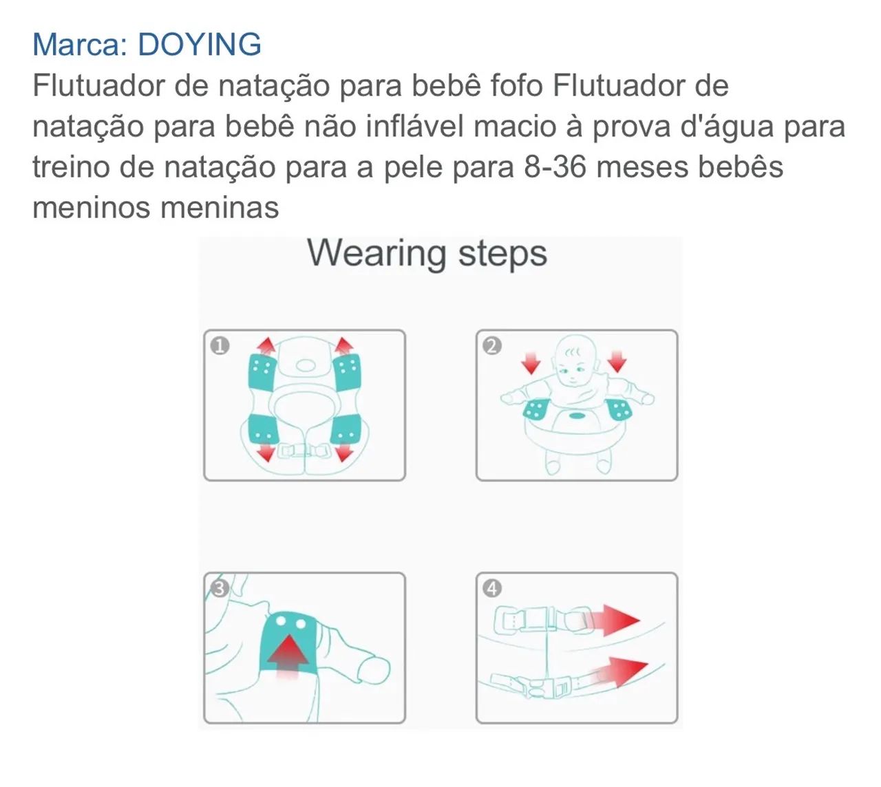 Boia não-inflável flutuador infantil  - Foto 2
