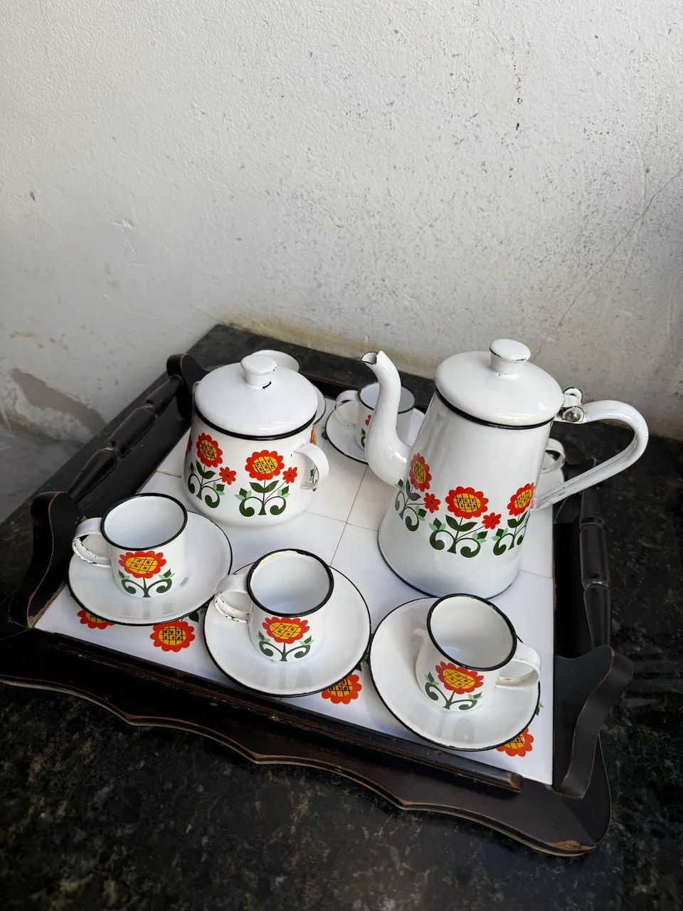 Bule de café antigo conjunto  - Foto 3