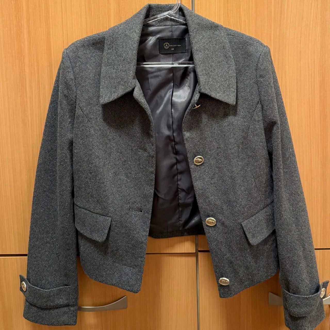 Casaco Cinza em Tweed PP