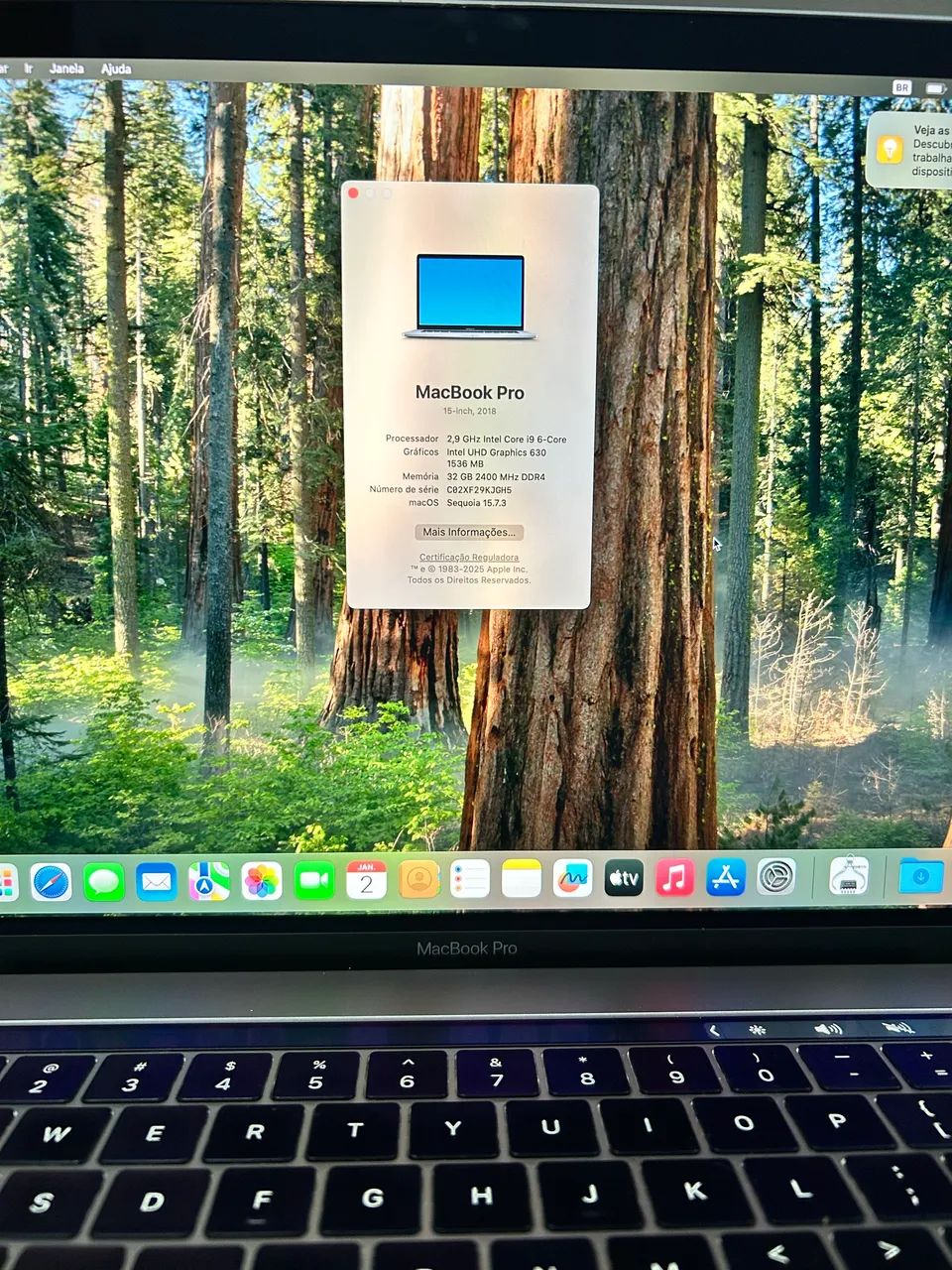 MacBook Pro 2018 i9 - 32Gb RAM - 1 Tb SSD - Excelente - Notebooks