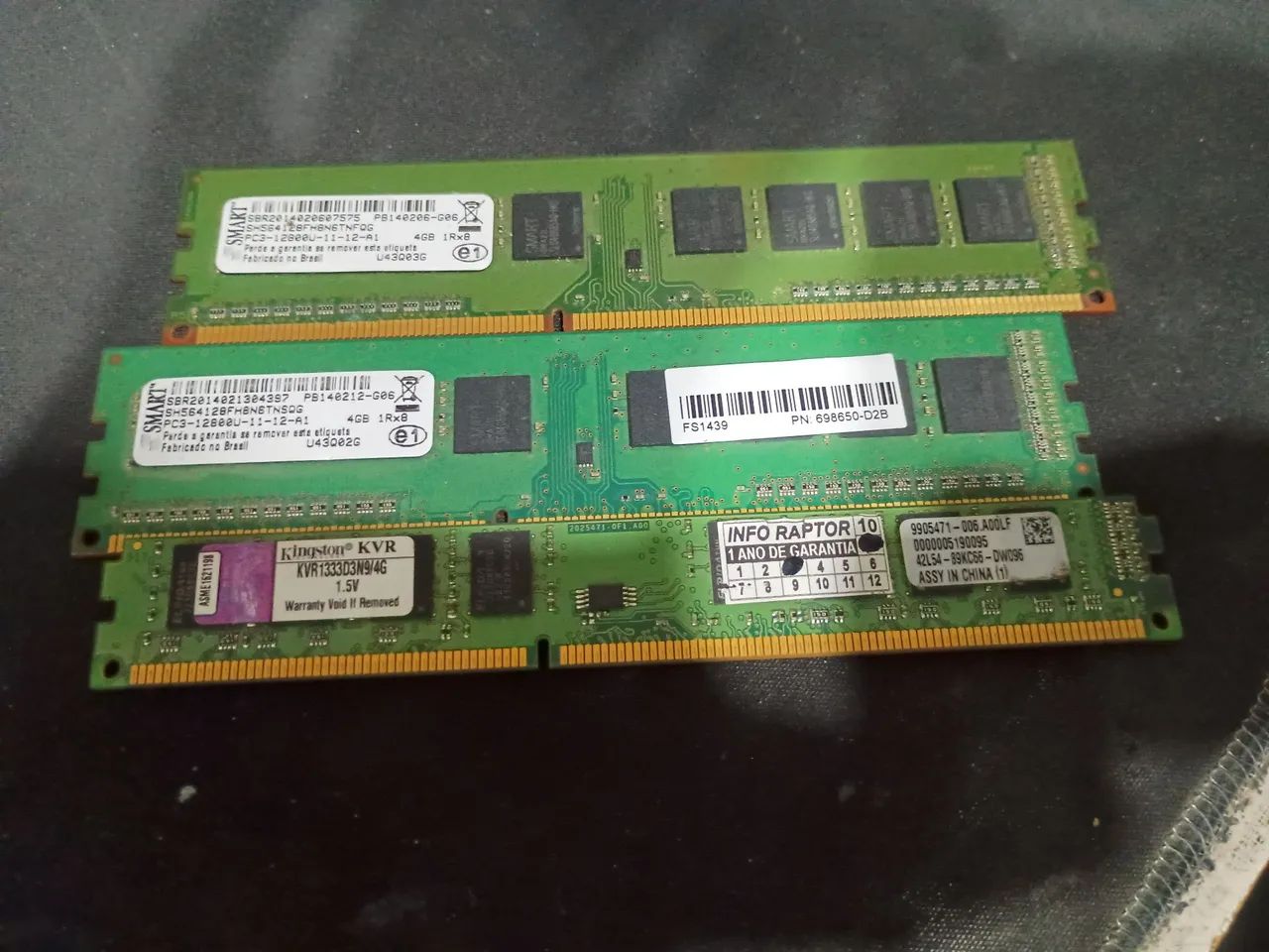 Lote de memória DDR3 4gb funcionando perfeitamente 