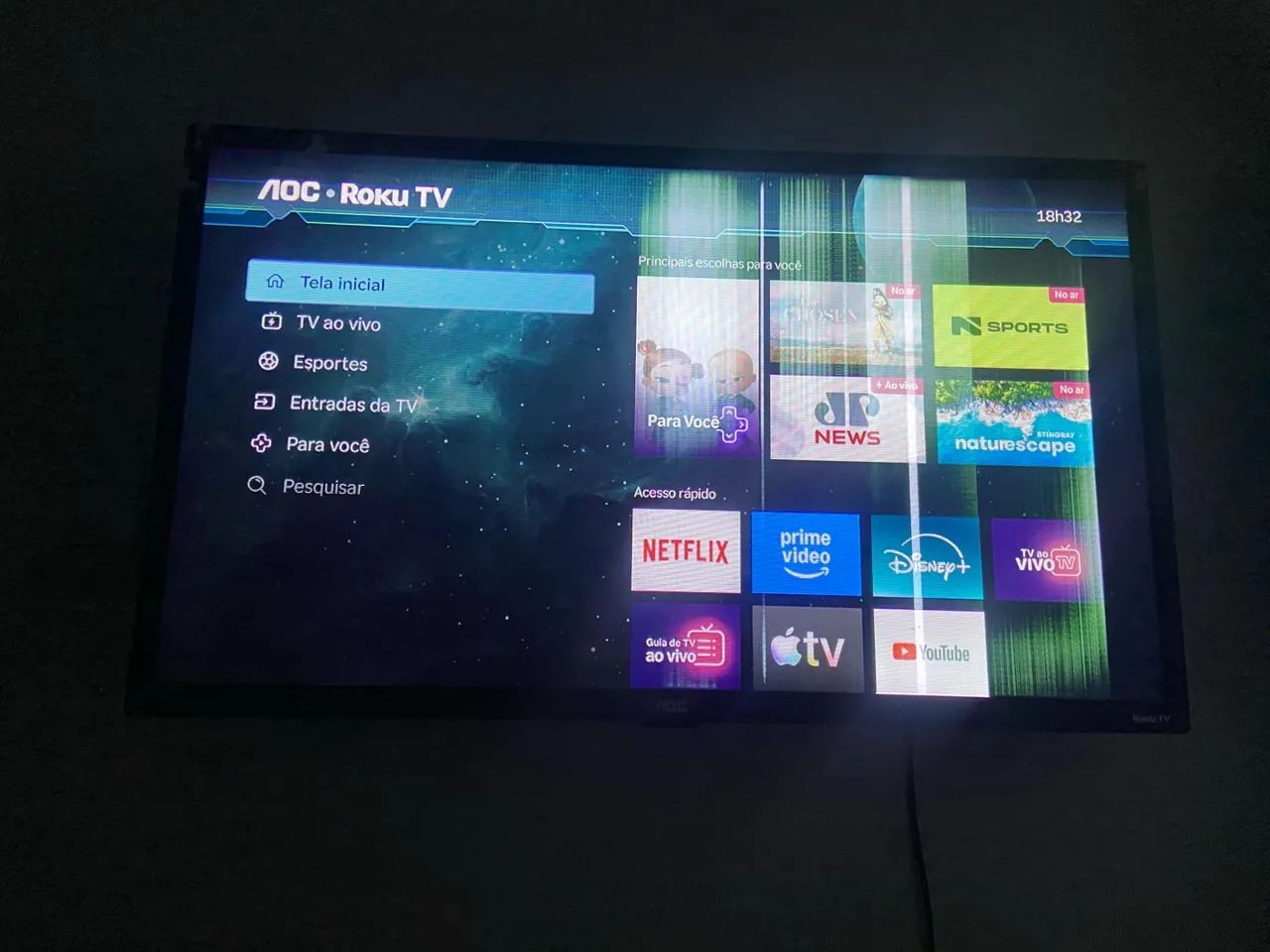 tv aoc com defeito