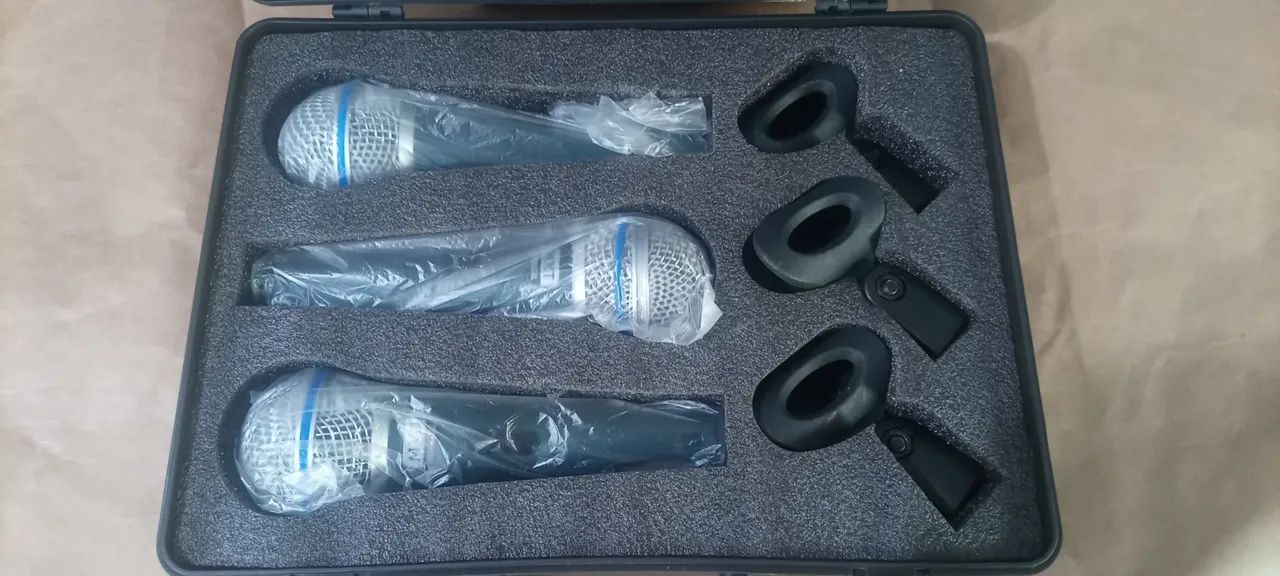 Kit Com 3 Microfones c/ Estojo