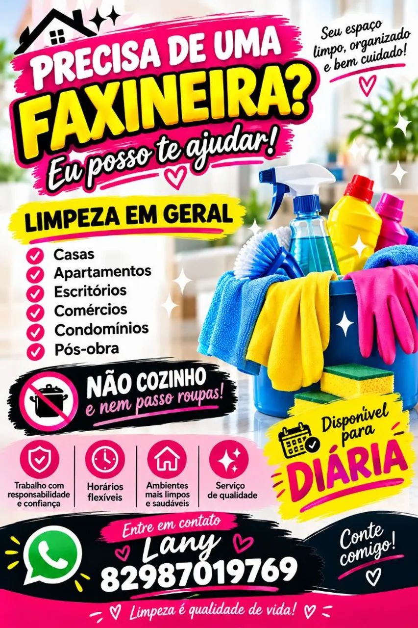 Precisa de uma faxineira 
