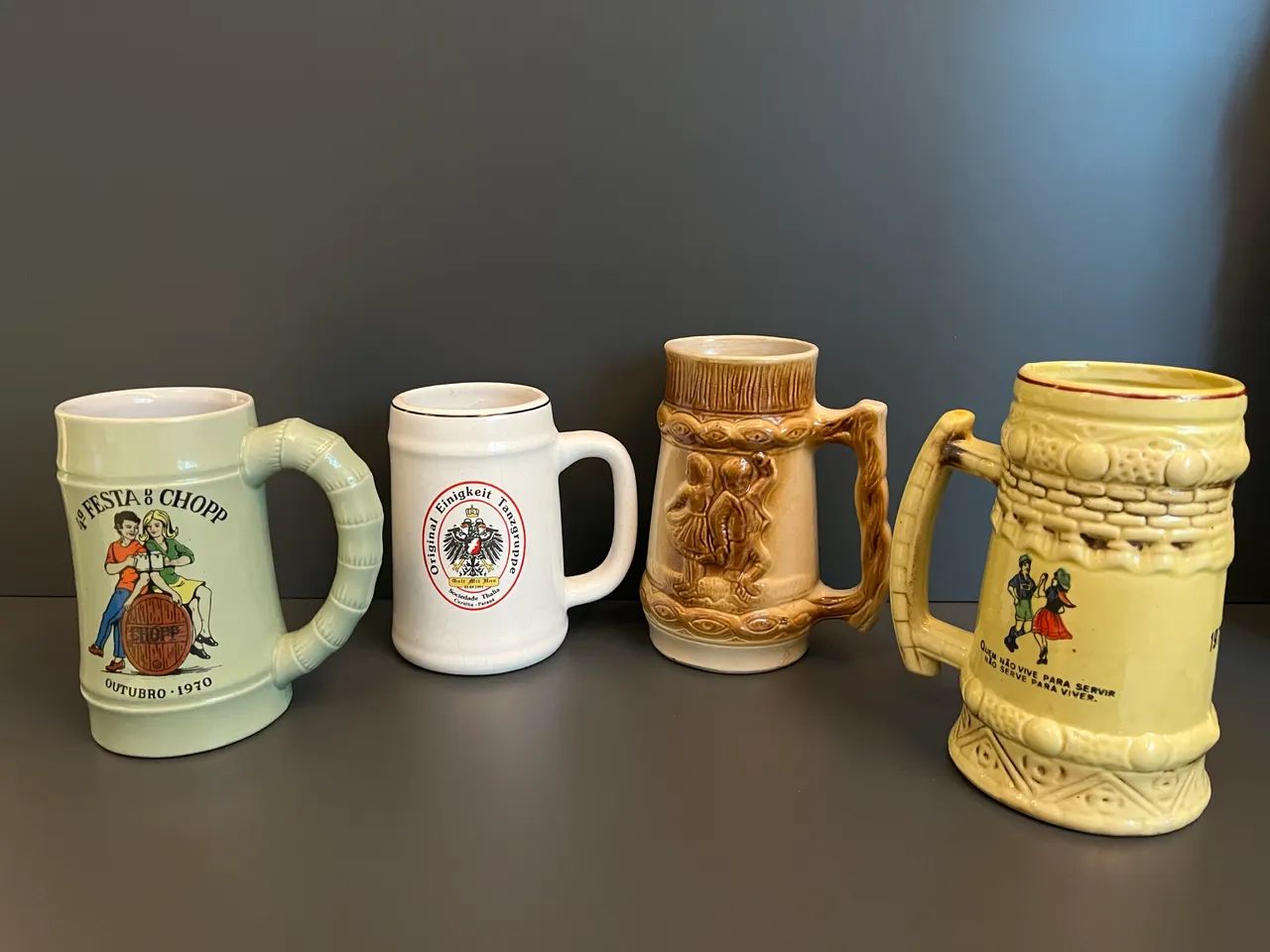Conjunto de 4 canecos de chopp antigos  - Foto 4