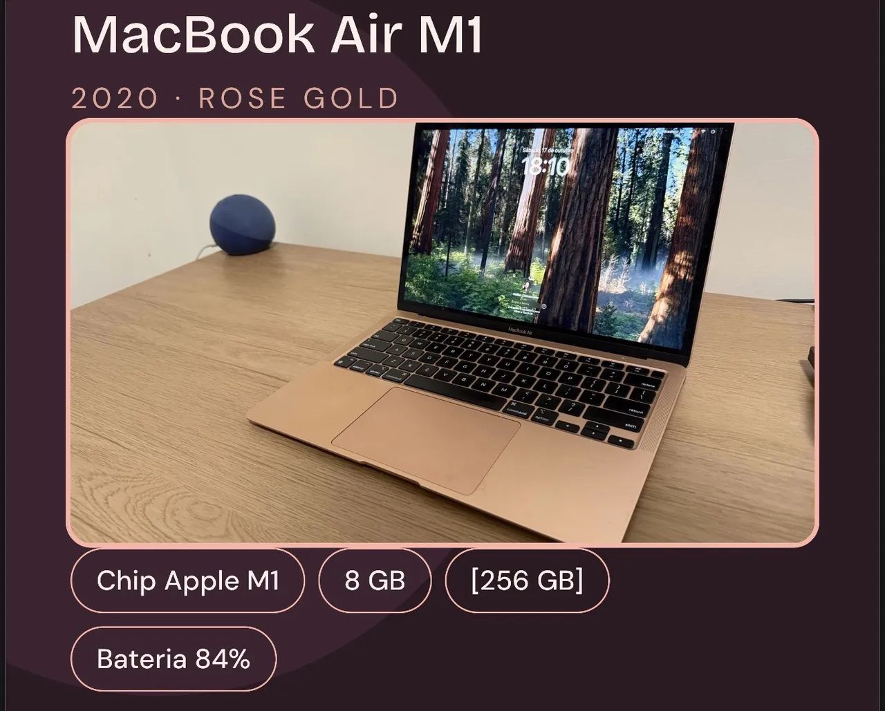 Macbook Air M1 (2020) | Rose Gold | 512gb Ouro (Usado) - Notebooks