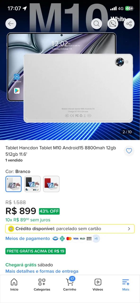 Tablet Android M10 11,6 Polegadas  - Foto 5