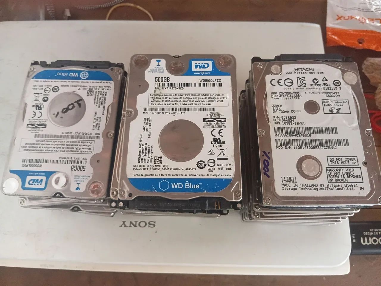 Hds de 500 e 320 gigas de notebook 