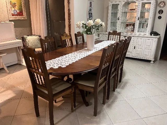 Mesa de jantar em madeira estilo colonial - Foto 3