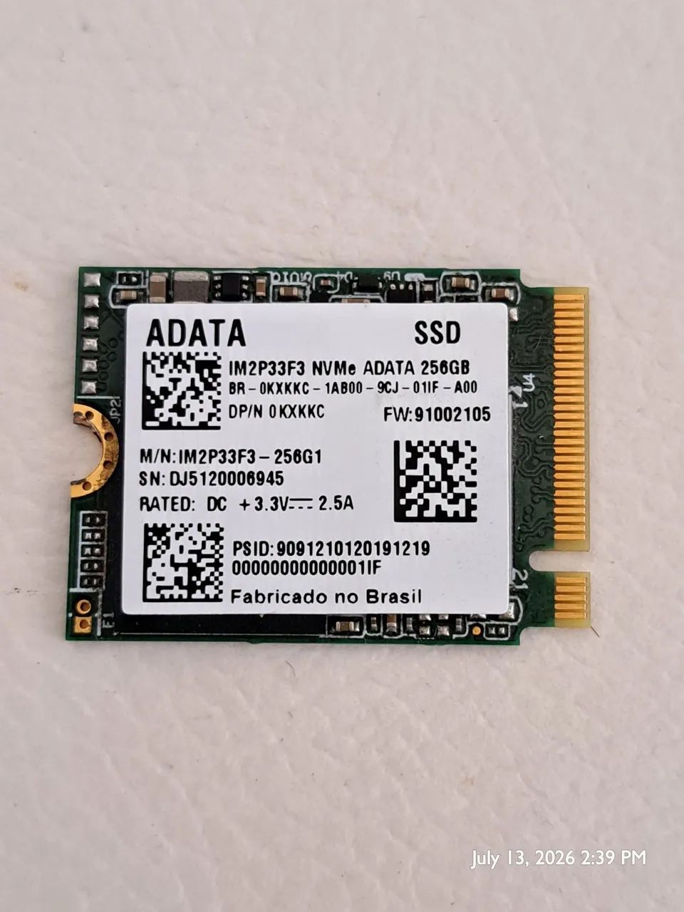 SSD NvME 256GB Adata 2230
