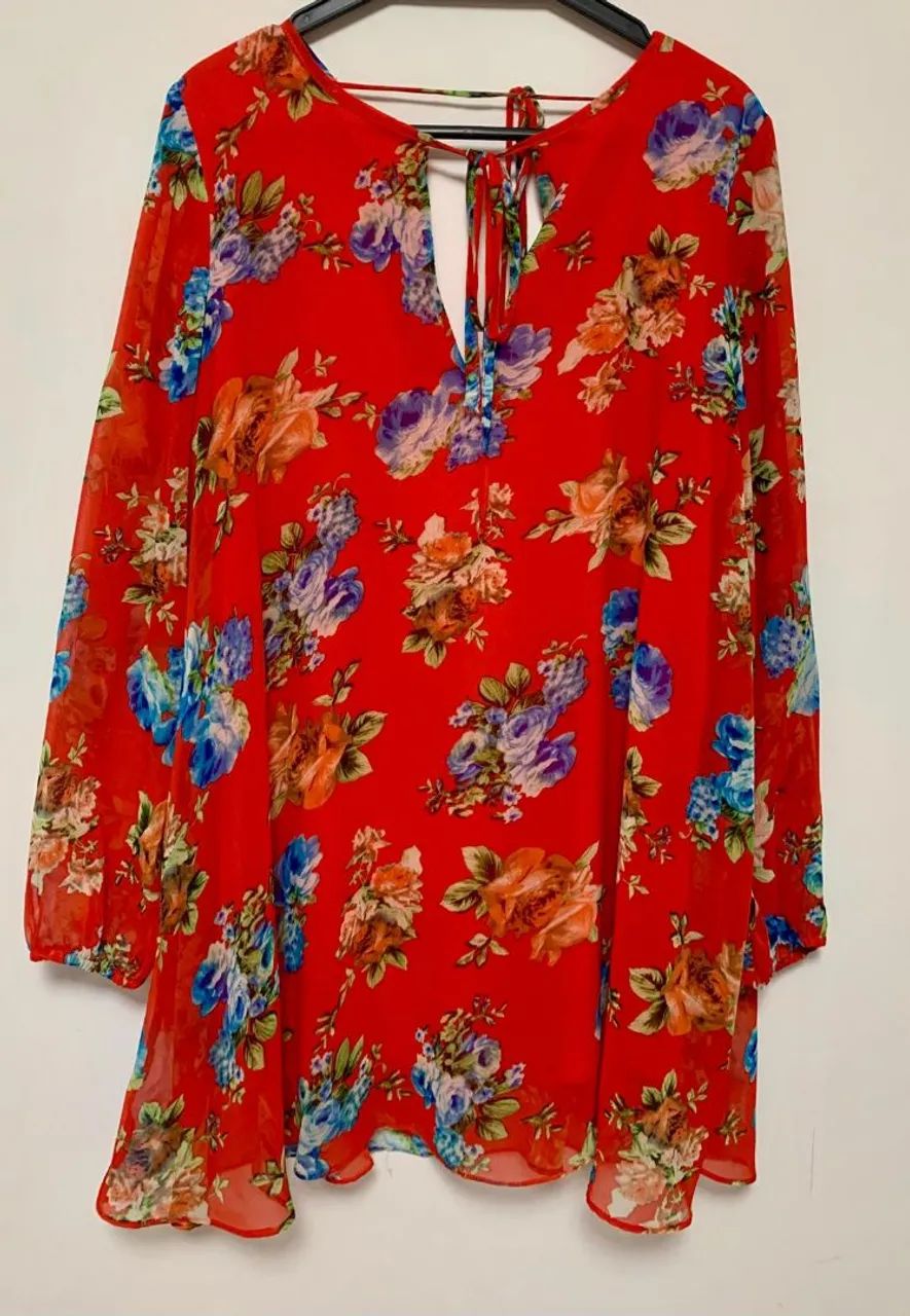 Vestido crepe floral 