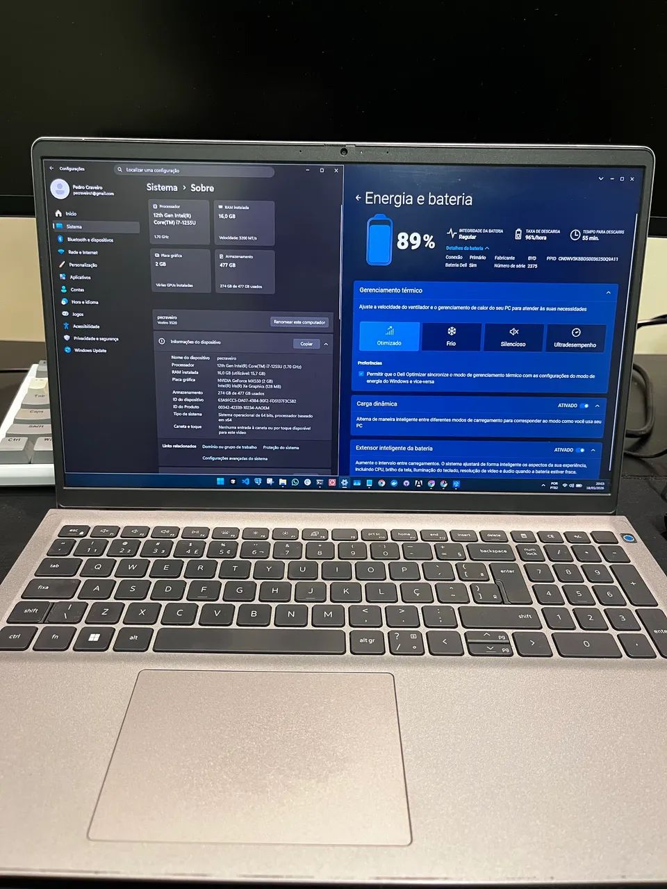 Notebook Dell Windows 11 i7-12° Geração RAM 16gb SSD 512gb NVIDIA