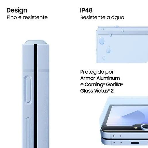 Galaxy z flip6 256gb 12gb ram lacrado cinza - Celulares e