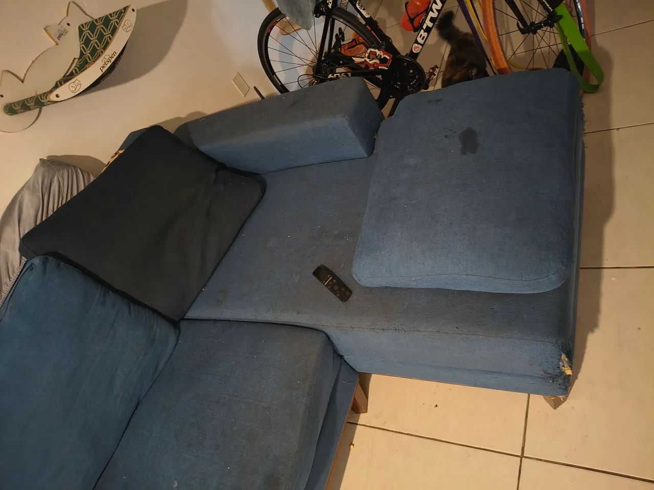 Sofá chaise usado doação - Foto 3