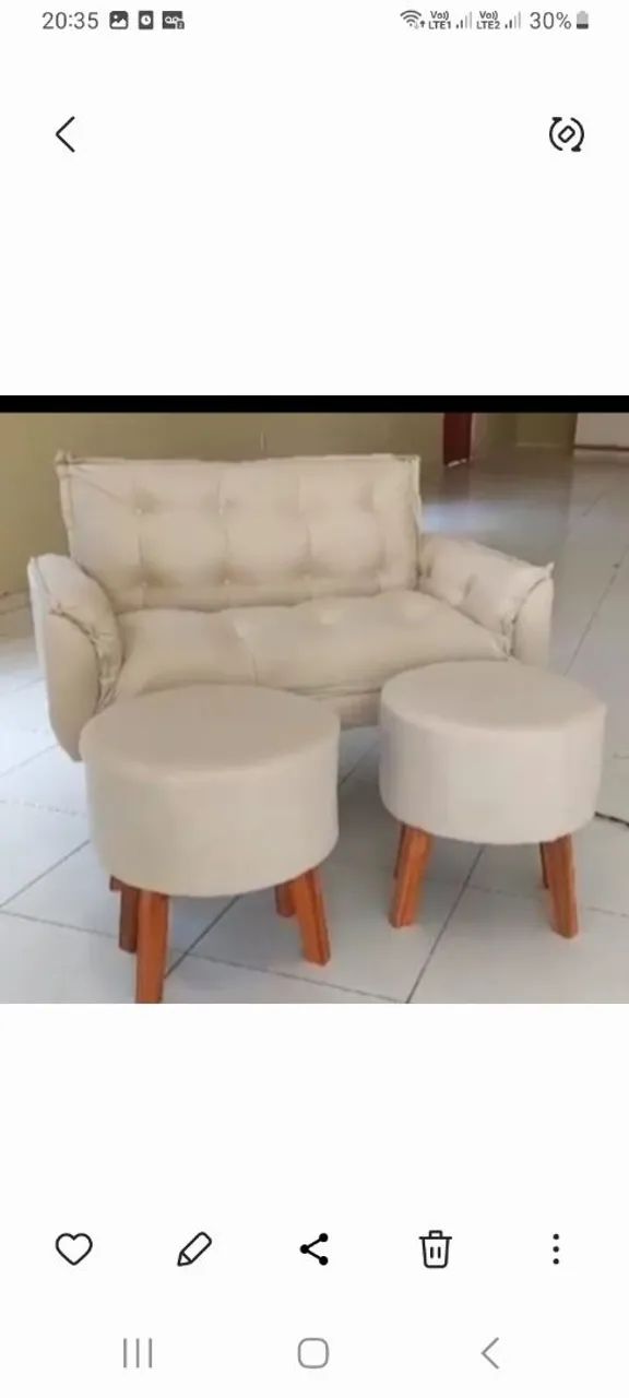 Kits de sofás, namoradeira  1,20m puffs 0,50cm diâmetro contato( 98) 9  * 