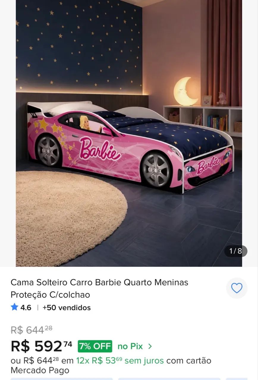 Cama solteiro barbie - Foto 4
