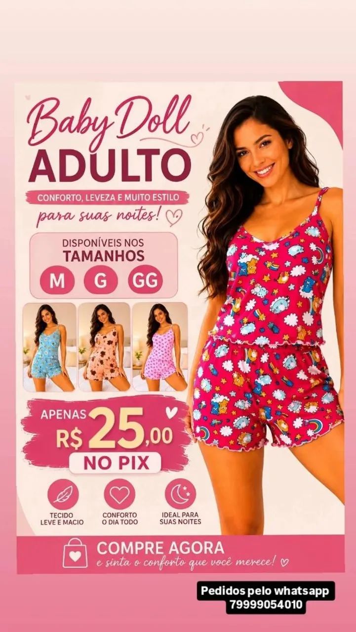 Baby Doll do P ao GG - Foto 2