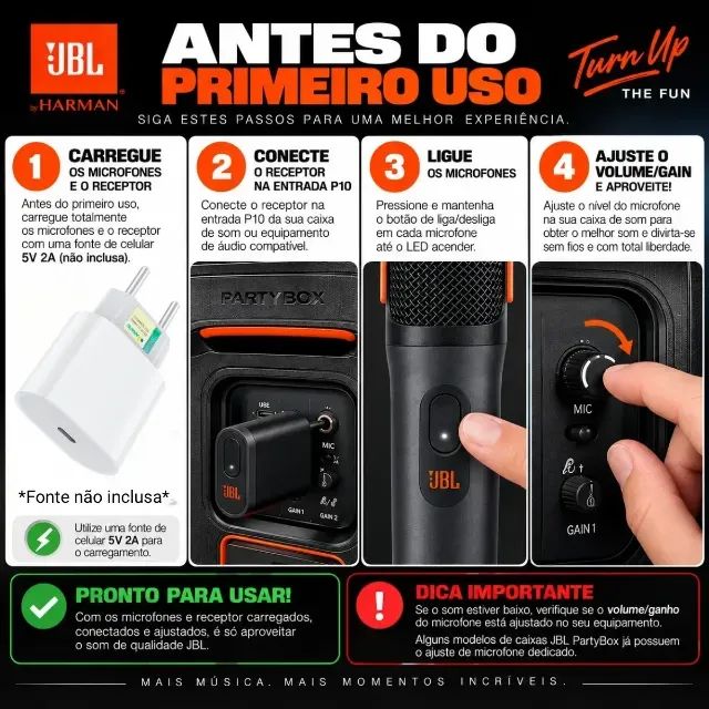 Microfone JBL PartyBox Sem fio - Foto 3