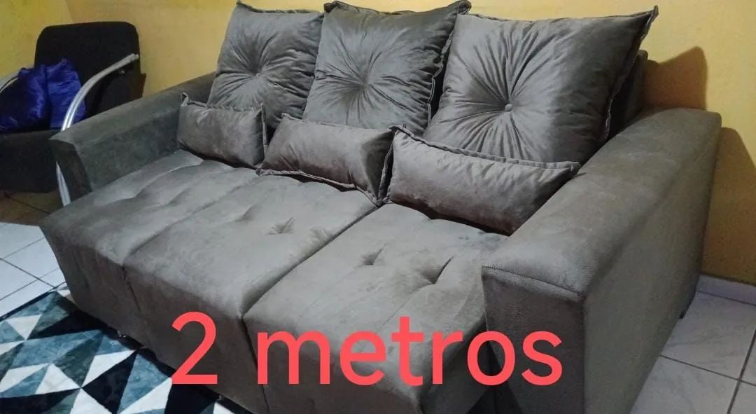 Sofá retrátil 3 lugares milão com frete incluso - Foto 5