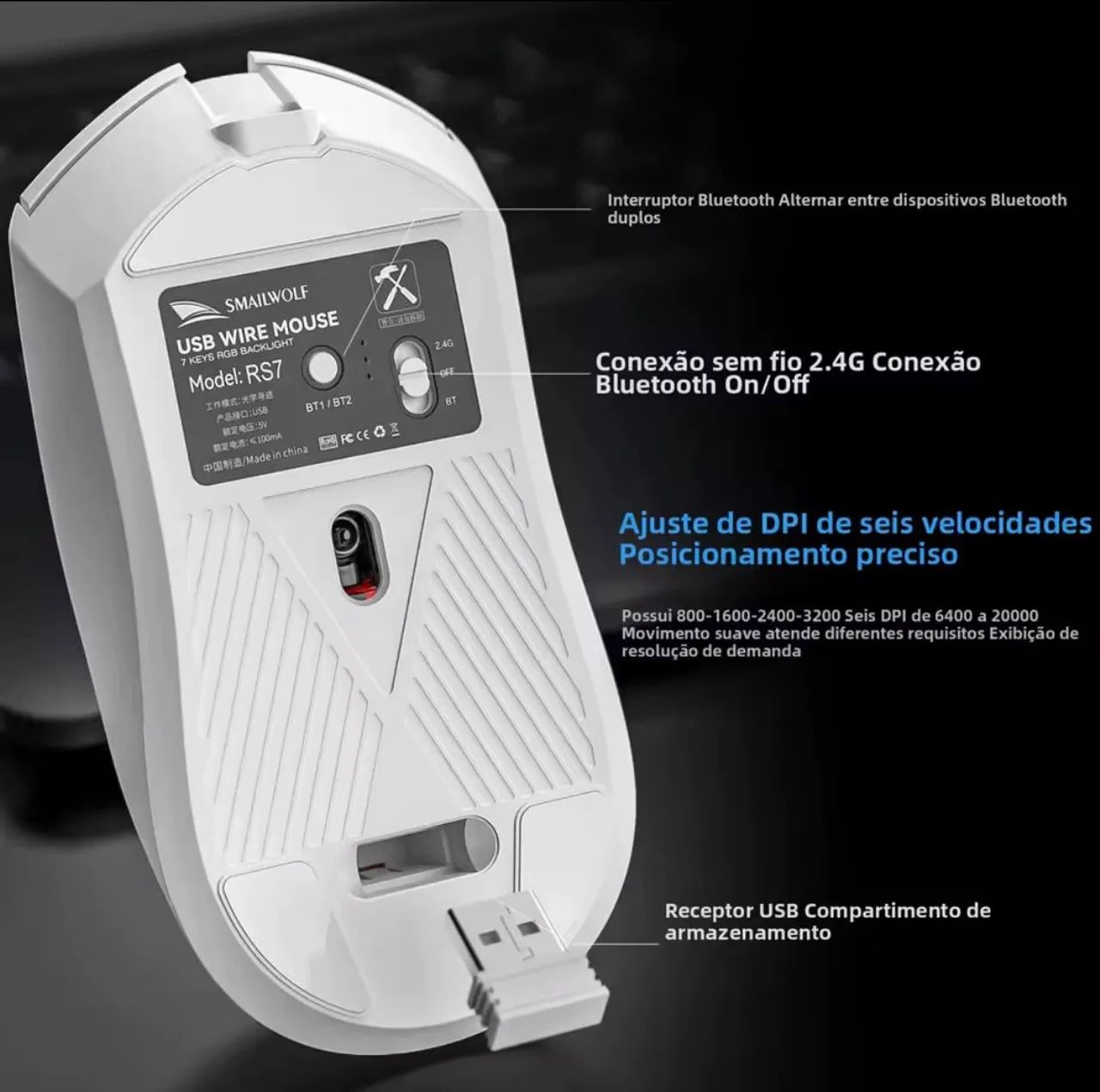 Mouse Gamer Smailwolf RS7 - Foto 2