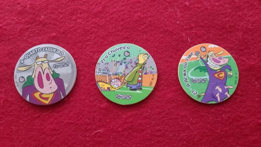 Lote com 3 Tazos Toon Tazo na Copa Elma Chips