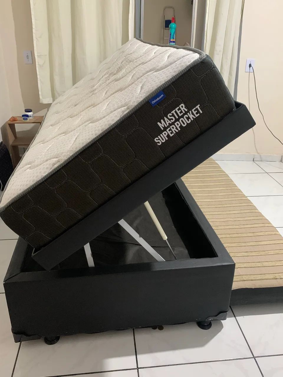 Cama baú com auxiliar + colchão de mola solteiro - Foto 2