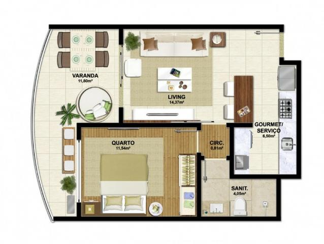 Pituba Privilege 1 quarto com varanda vista mar!!!!! - Foto 3