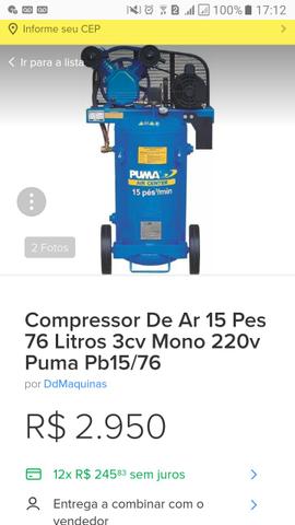 Compressor Puma 15 Pes
