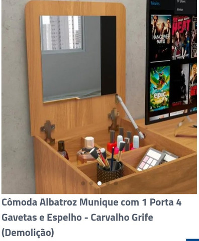 Cômoda Albatroz Munique com 1 Porta 4 Gavetas - Foto 2