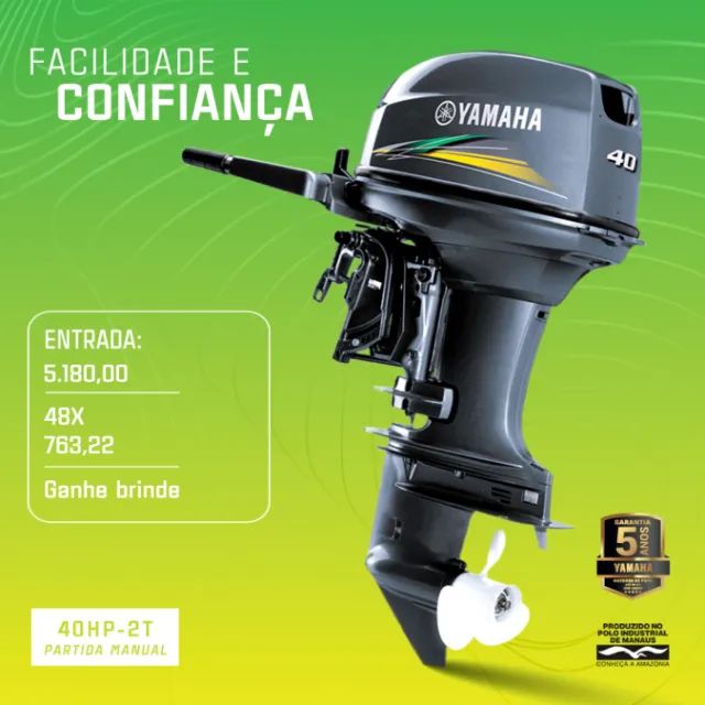 Promoção! Motor de popa 40awhs!Financiamento 48x ou cartão 24x!Avista 23.900,00.