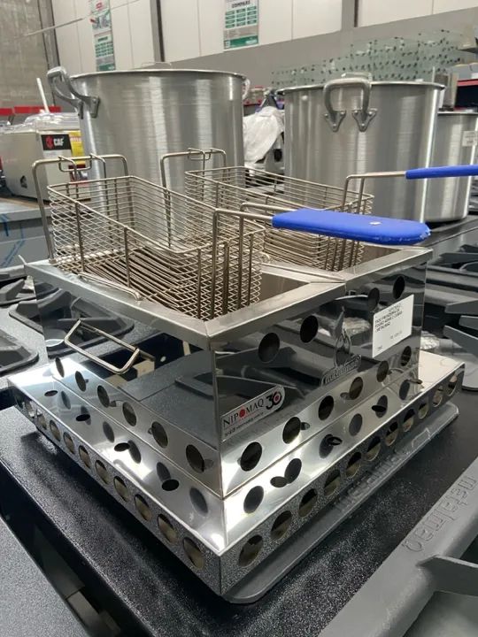 F42C FRITADEIRA DE FOGÃO 40x40 2 CUBAS - METALMAQ  - Foto 3