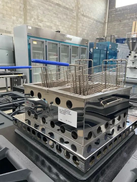 F42C FRITADEIRA DE FOGÃO 40x40 2 CUBAS - METALMAQ  - Foto 5