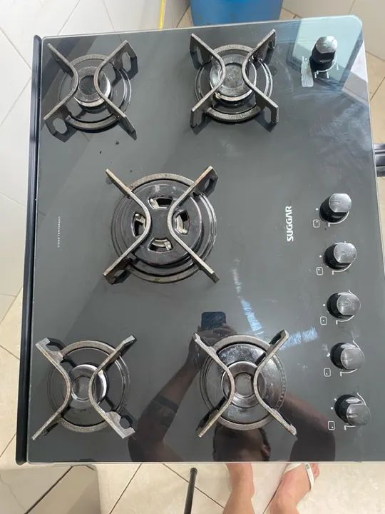 Fogão 5 Bocas Suggar Preto com Forno - Foto 4