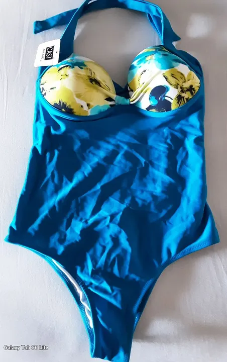 Maiô estampado azul e amarelo Tm G