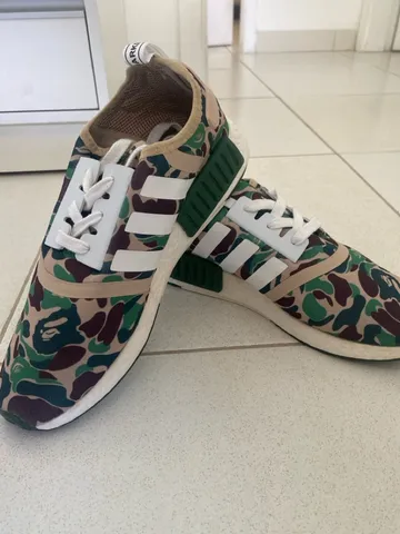 Nmd branco hot sale camuflado