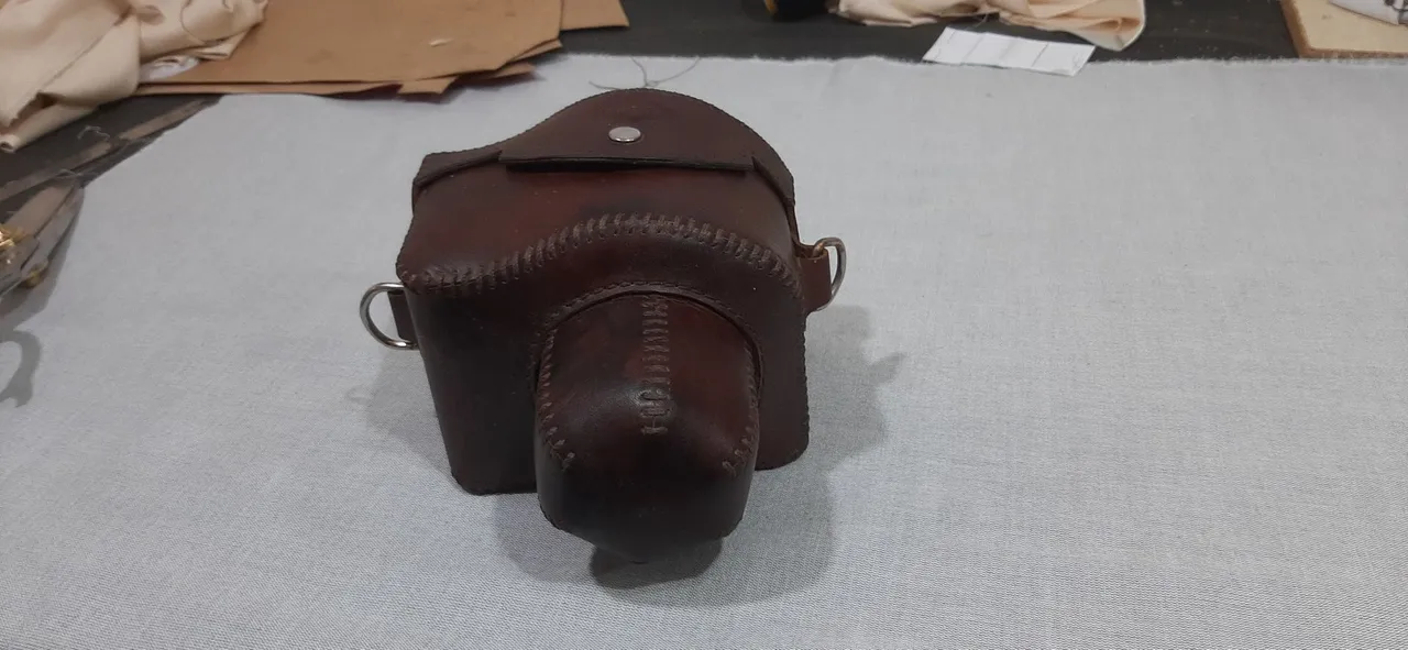 Case bag para câmera fotográfica em couro