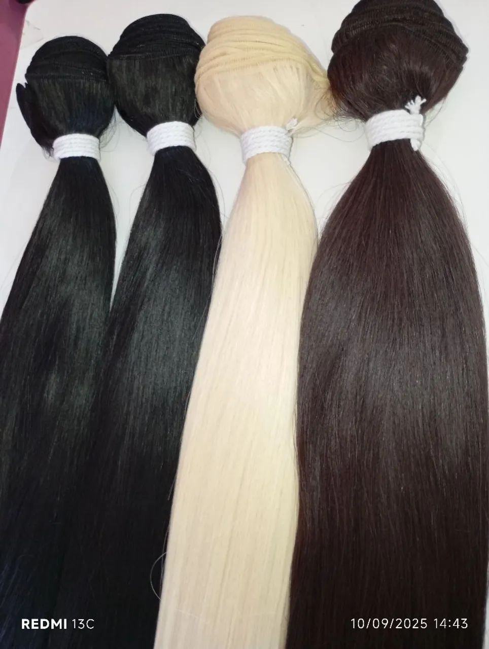 Fibra parece humano sem brilho de cabelo de boneca l preto 200gr 70cmlisona tela  - Foto 4