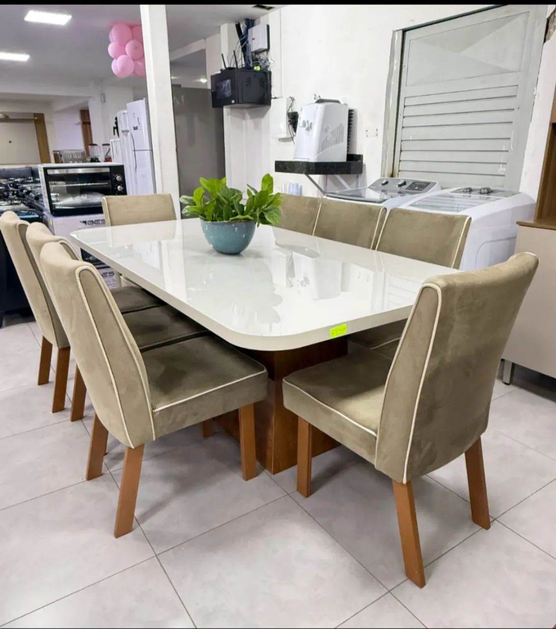 Mesa jantar 8 cadeiras 100% MDF 2.20x 80
