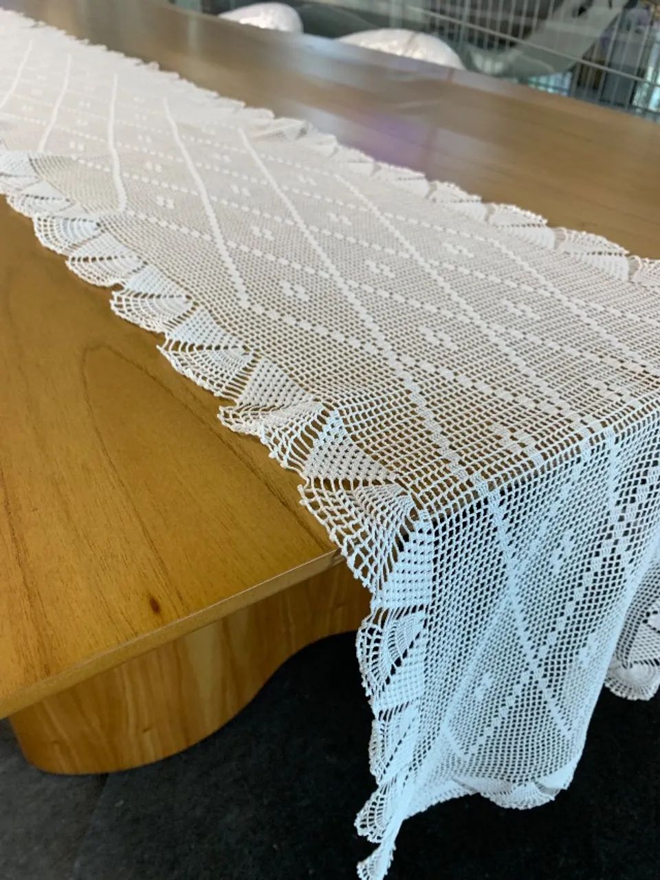 Trilho para mesa em crochê super chique 3m artesanal - Foto 2