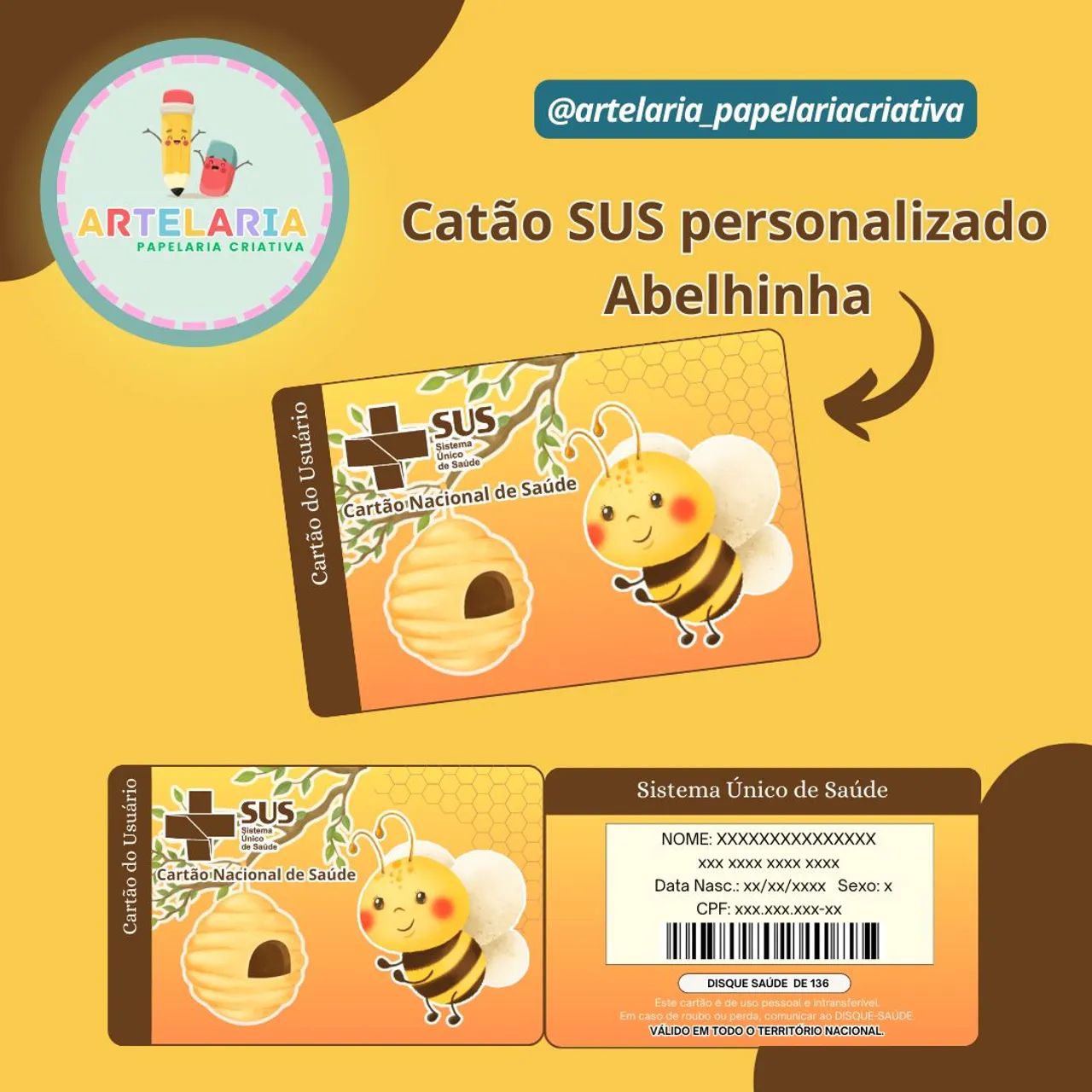Cartão do SUS personalizado (Personalização para adulto e infantil) - Foto 2