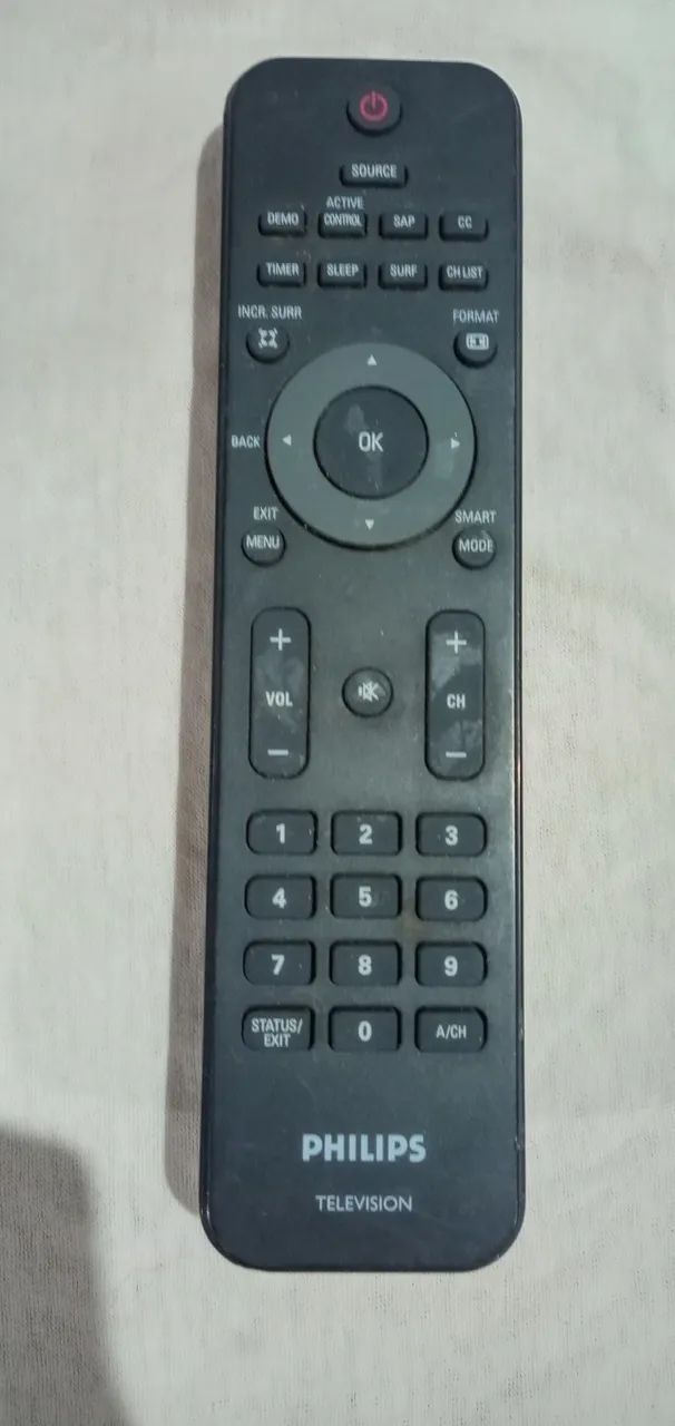 Controle Remoto Original Philips Antigo para TV com Navegação Circular OK