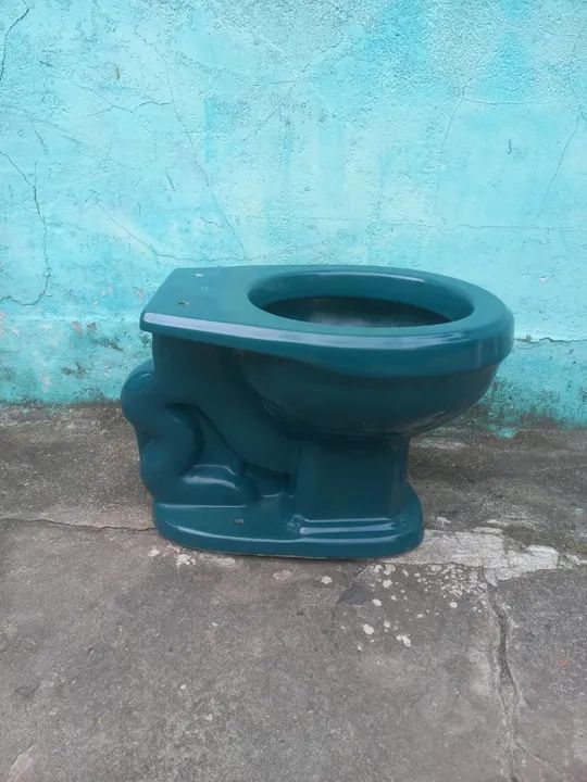 Vaso Sanitário Decoração Vintage Azul - Foto 3