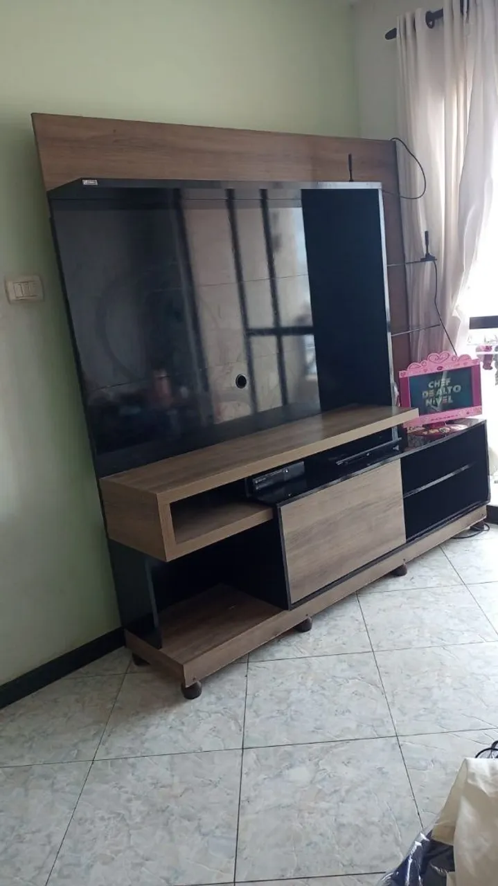Rack e Painel para TV Amadeirado Moderno