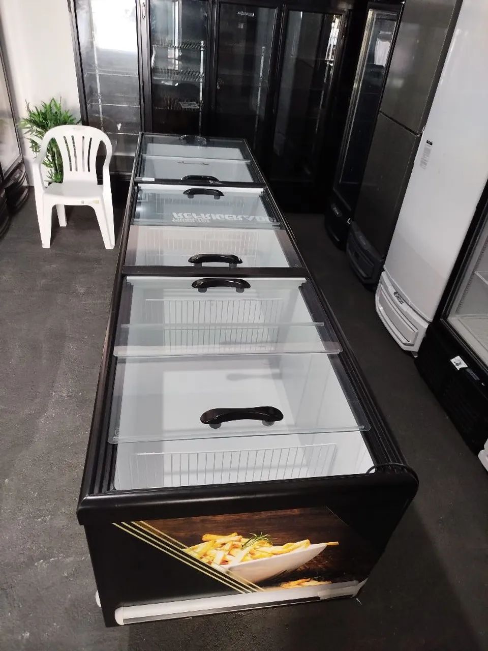 R1 Freezer Horizontal Industrial com Tampas de Vidro