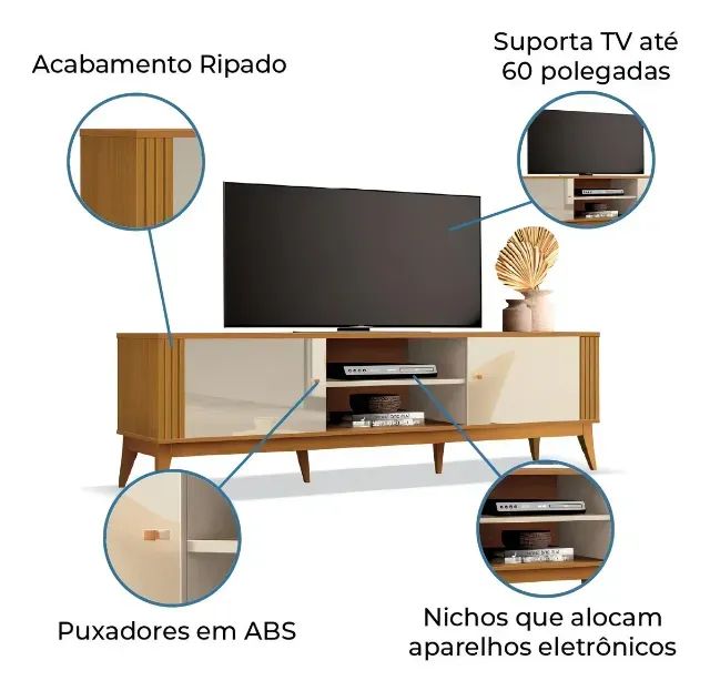 Rack Moderno 1,60 FRETE E MONTAGEM GRÁTIS - Foto 2