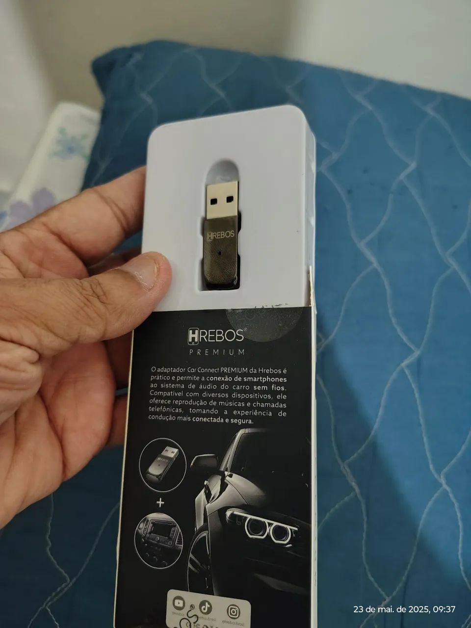 Adaptador bluetooth -Car Connect Hrebos AD-215 Preto  - Foto 2
