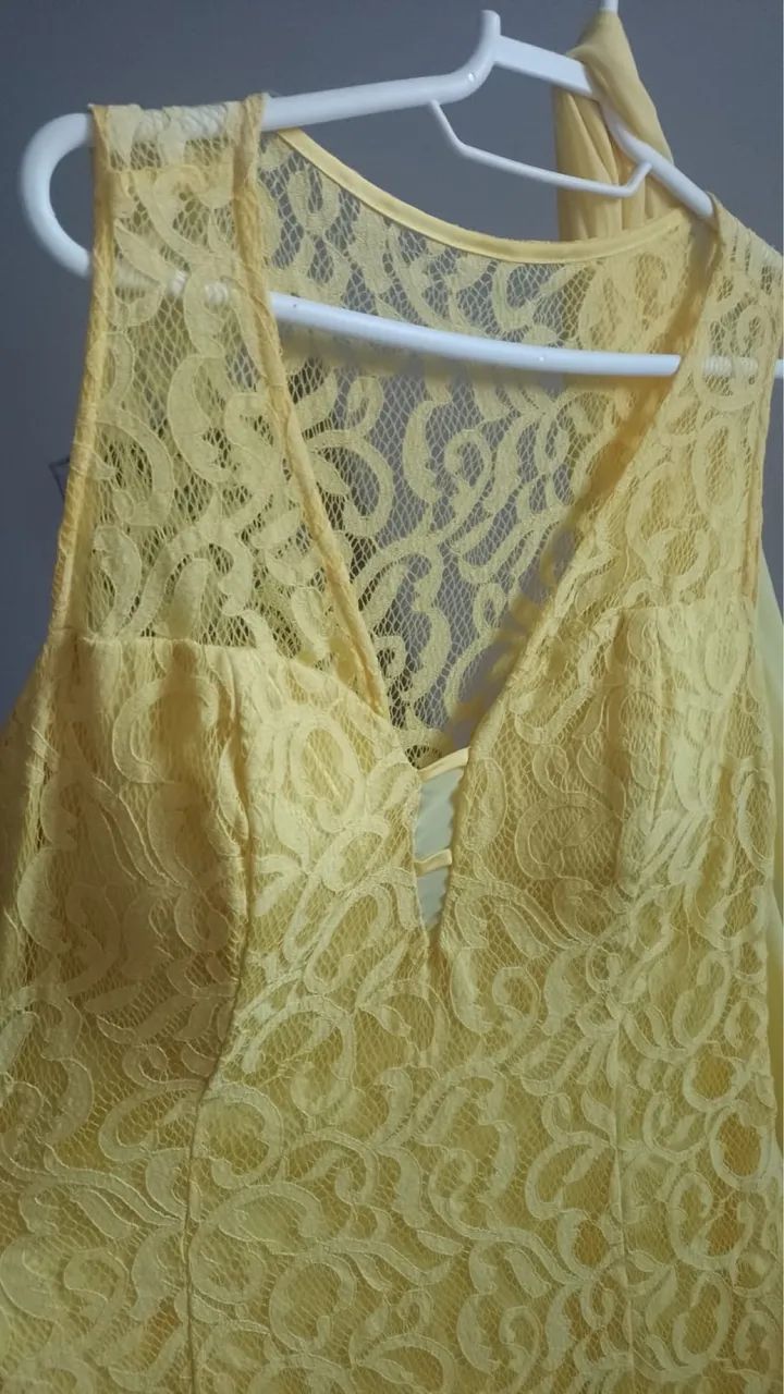 Vestido de festa glamouroso amarelo  - Foto 5